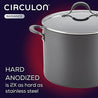 Circulon Radiance Hard Anodized Nonstick Stock Pot/Stockpot with Lid - 10 Quart, Gray