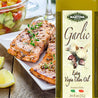 Mantova Garlic Extra Virgin Olive Oil (EVOO), Cold-Pressed, Imported from Italy. Topping for salad, vegetables, pasta salad. Perfect for dipping Italian bread or pan frying. (2-Pack)